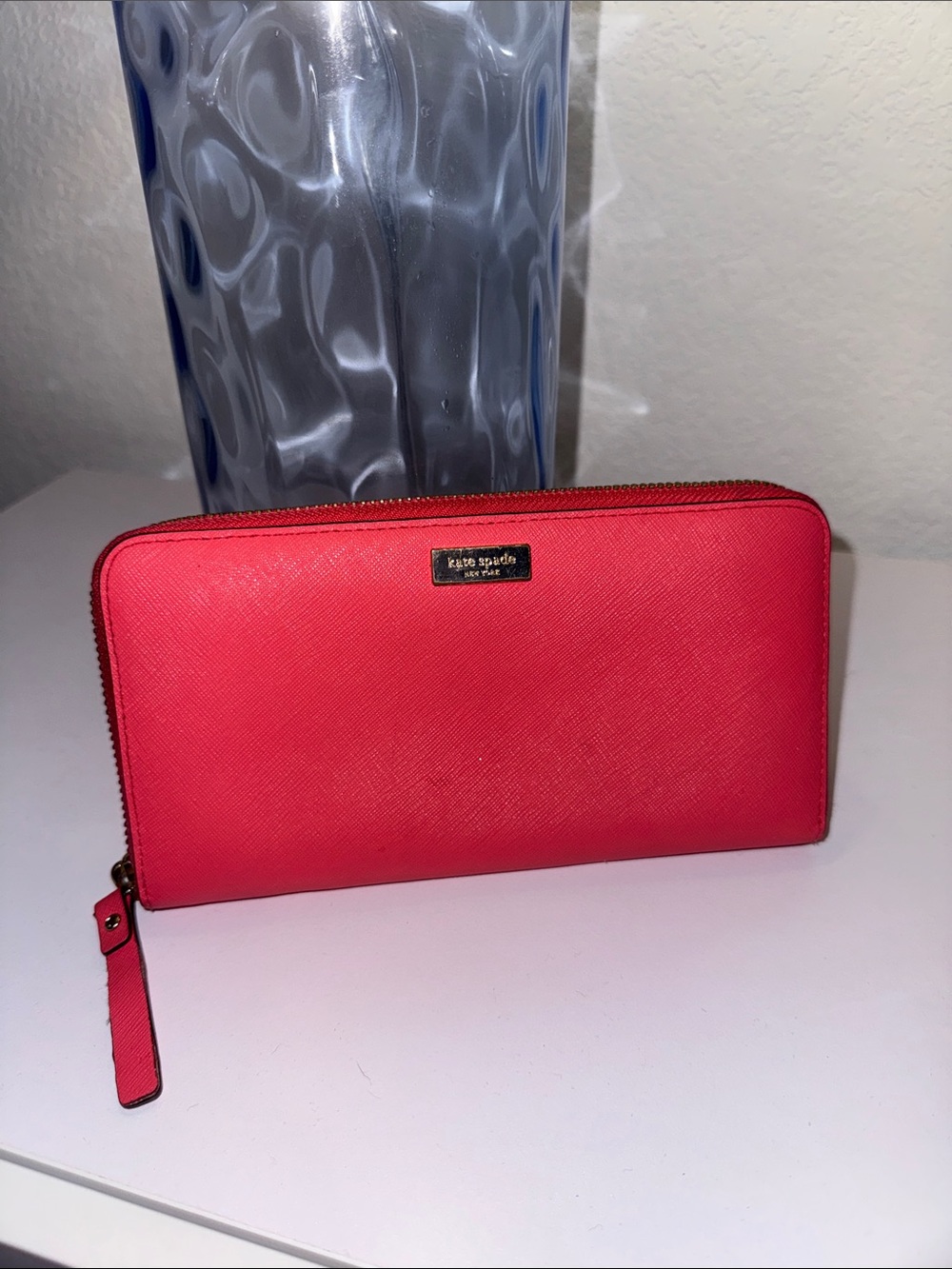 kate spade Coral-Red Zip Around Wallet